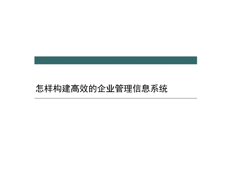 怎样构建行之有效的企业管理信息系统_第1页