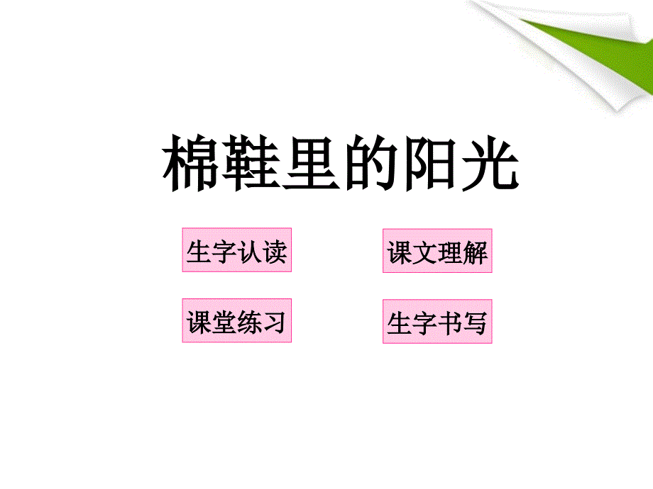 一年级语文下册-棉鞋里的阳光课件-人教新课标版_第1页