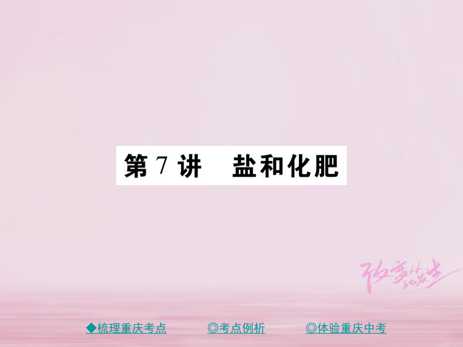 化學(xué)總第一篇 教材模塊一 常見的物質(zhì) 第7講 鹽和化肥_第1頁