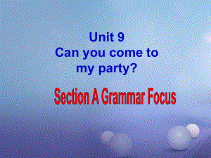 八年級英語上冊 Unit 9 Can you come to my party（第3課時）Section A（Grammer focus-3c） （新版）人教新目標(biāo)版