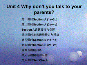 八年级英语下册 随堂特训 Unit 4 Why don’t you talk to your parents （新版）人教新目标版