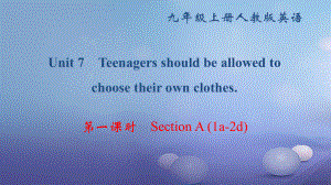 九年級(jí)英語(yǔ)全冊(cè) Unit 7 Teenagers should be allowed to choose their own clothes（第1課時(shí)）Section A（1a-2d） （新版）人教新目標(biāo)版