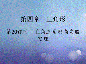 數(shù)學(xué) 第一部分 研究第四章 三角形 第20課時(shí) 直角三角形與勾股定理