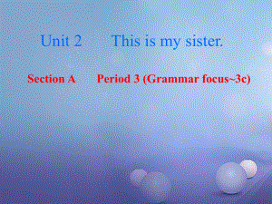 七年級英語上冊 Unit 2 This is my sister（第3課時）Section A（Grammar focus-3c） （新版）人教新目標版