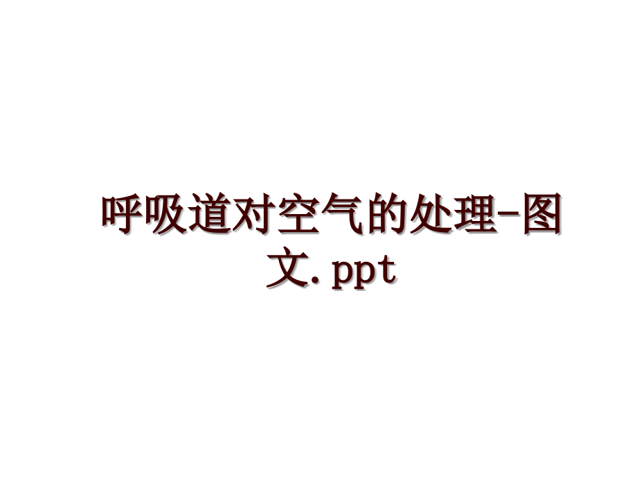 呼吸道对空气的处理-图文.ppt_第1页