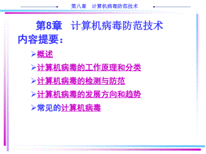 第八章 計算機病毒防范技術