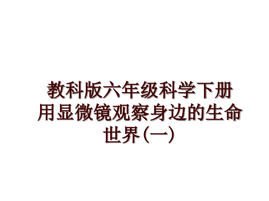 教科版六年级科学下册用显微镜观察身边的生命世界(一)_第1页