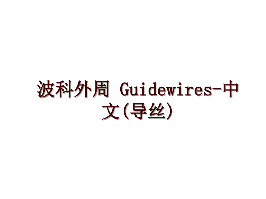 波科外周 Guidewires-中文(导丝)_第1页