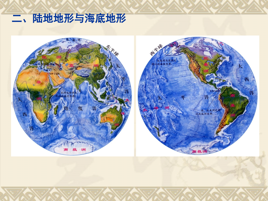 世界的海洋和陆地---陆地地形与海底地形_第1页