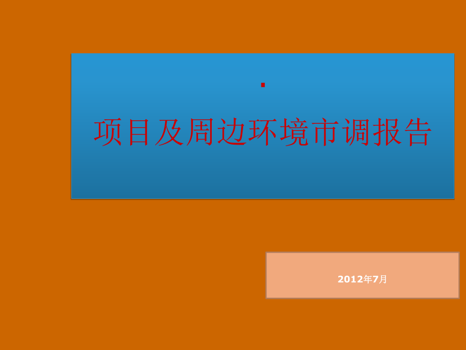 金泰水岸生活项目及周边环境市调报告_第1页