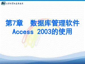 第7章 數(shù)據(jù)庫管理軟件Access 2003的使用