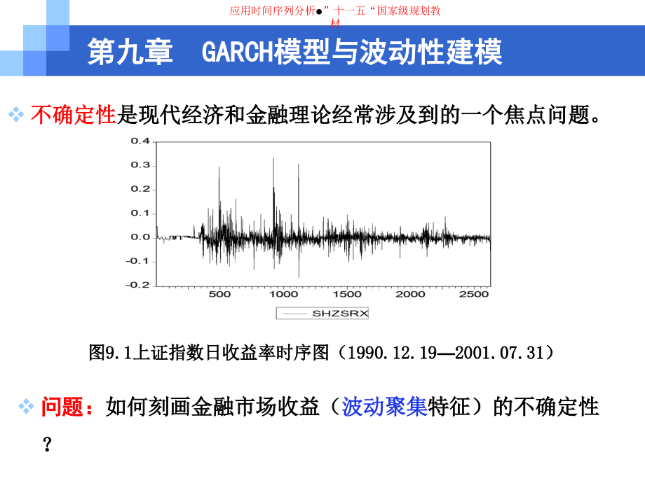 應(yīng)用時間序列分析 史代敏 謝小燕 第九章garch模型與波動性建模_第1頁