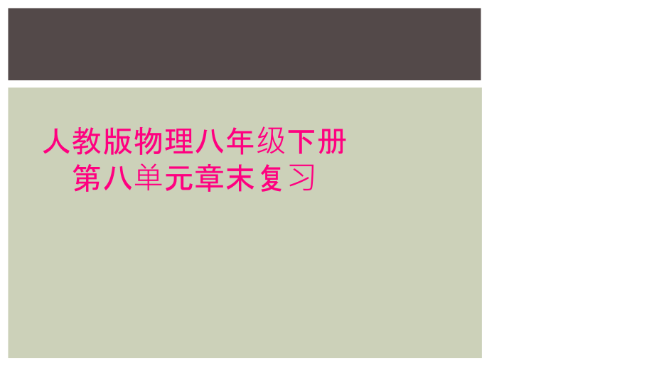 人教版物理八年级下册第八单元章末复习_第1页