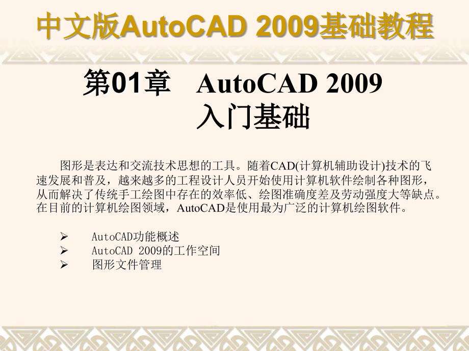 中文版AutoCAD 2009基礎(chǔ)教程_第1頁