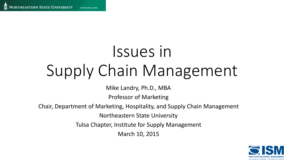 Issues in Supply Chain Management - NAPM-Tulsa_第1页