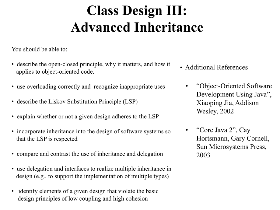 ClassDesignIIIAdvancedInheritance_第1页