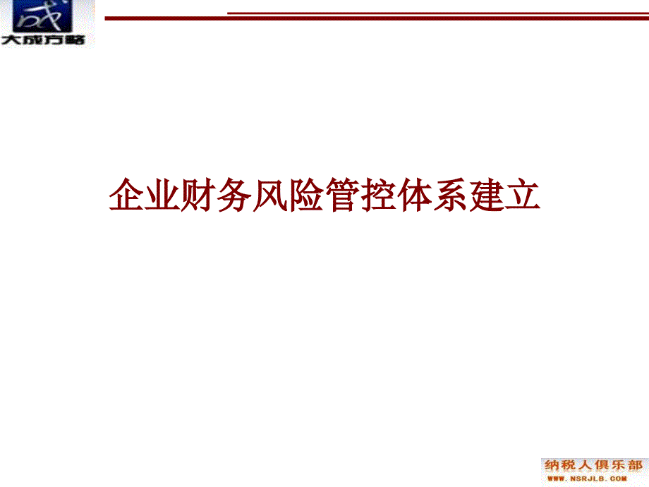 企业财务风险管控体系建立模版课件_第1页