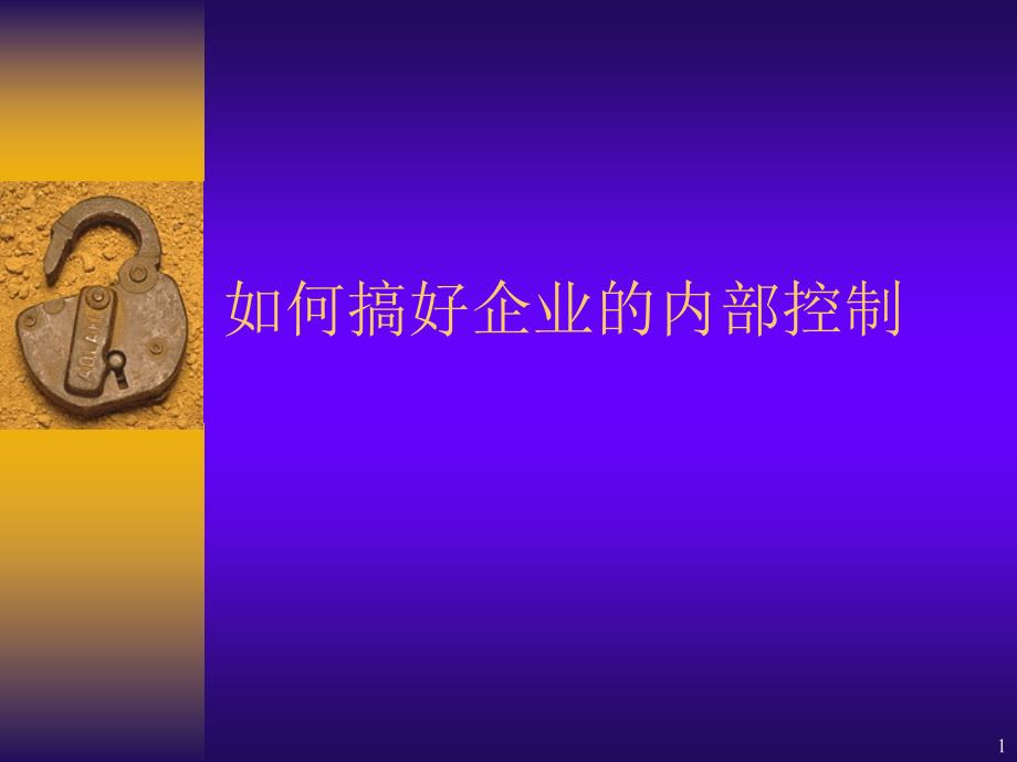 如何搞好企业的内部控制（PPT69页）_第1页