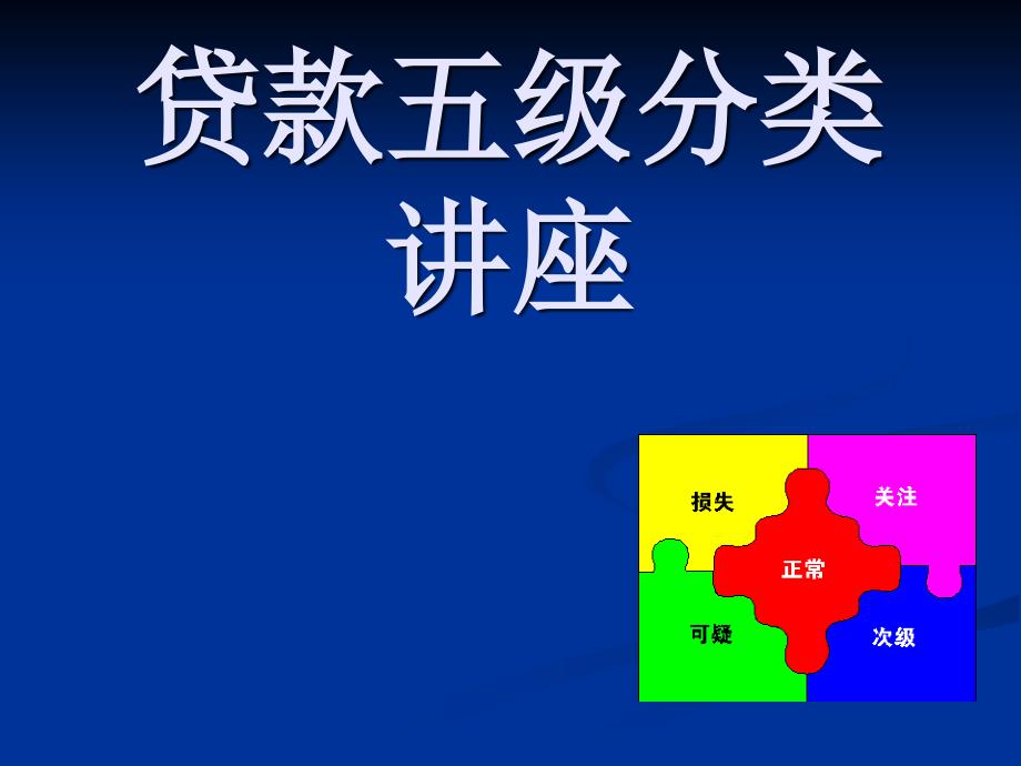 银行贷款五级分类讲座课件_第1页