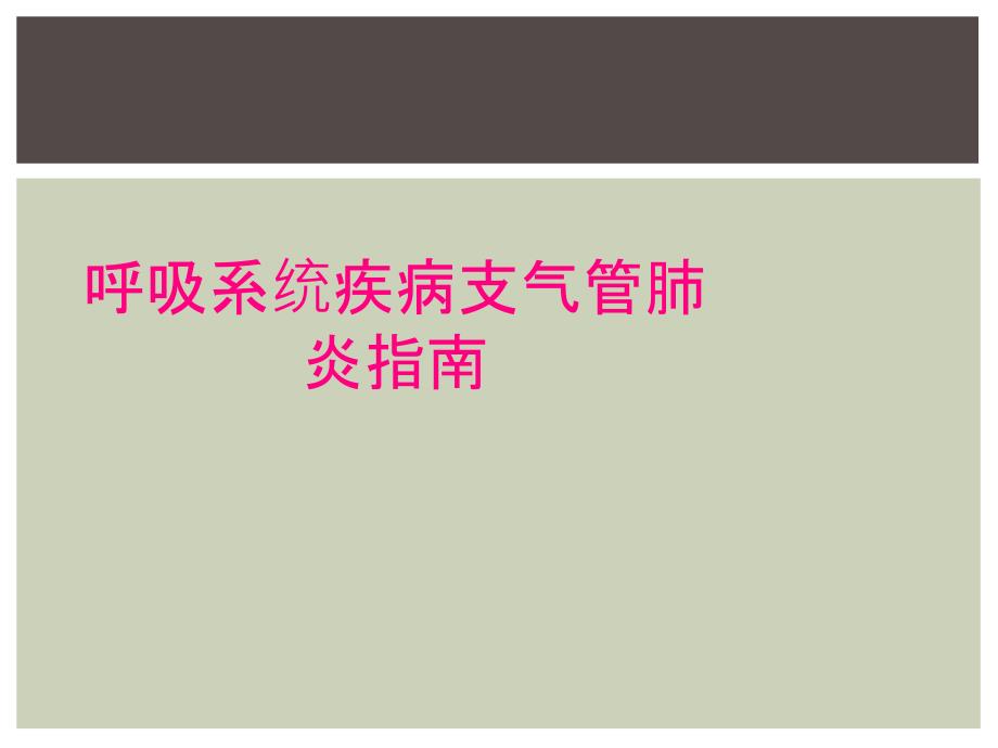 呼吸系统疾病支气管肺炎指南_第1页