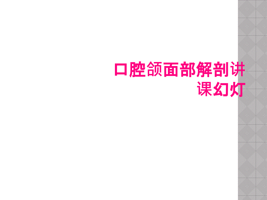 口腔颌面部解剖讲课幻灯_第1页