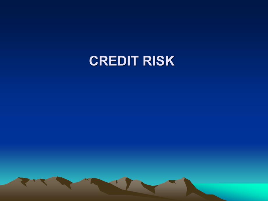 Credit Risk讲稿_第1页