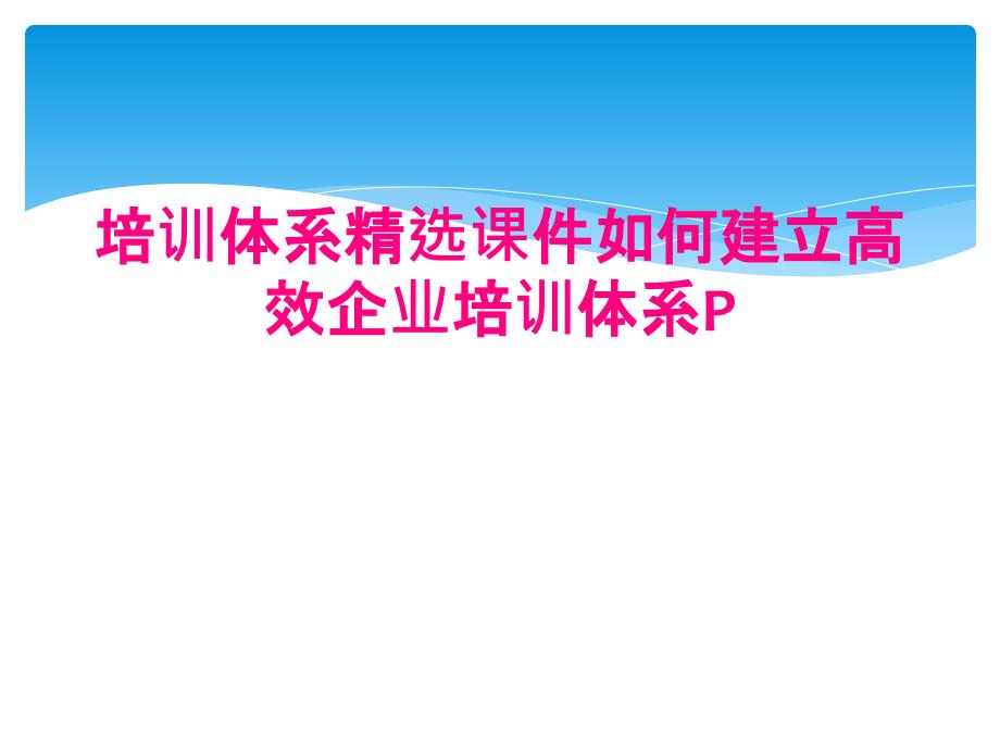 培训体系精选课件如何建立高效企业培训体系P_第1页