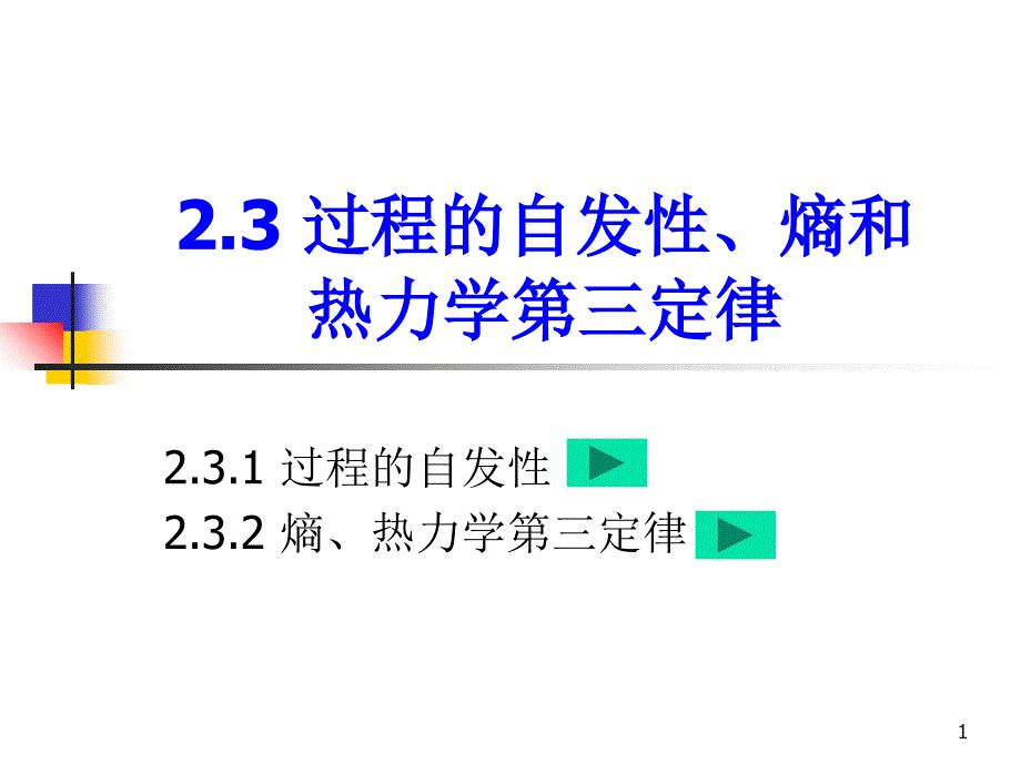 1023过程的自发性、熵和热力学第三定律_第1页