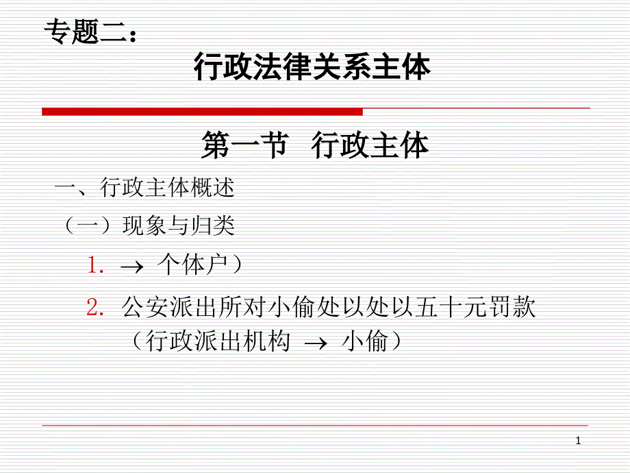 专题二行政法律关系主体_第1页