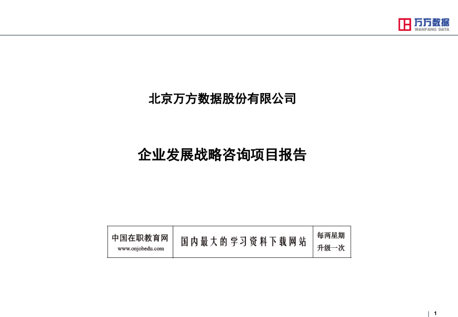 某公司企业发展战略咨询项目报告_第1页