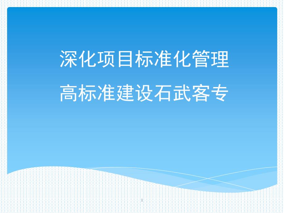 深化项目标准化管理高标准建设石武客专_第1页