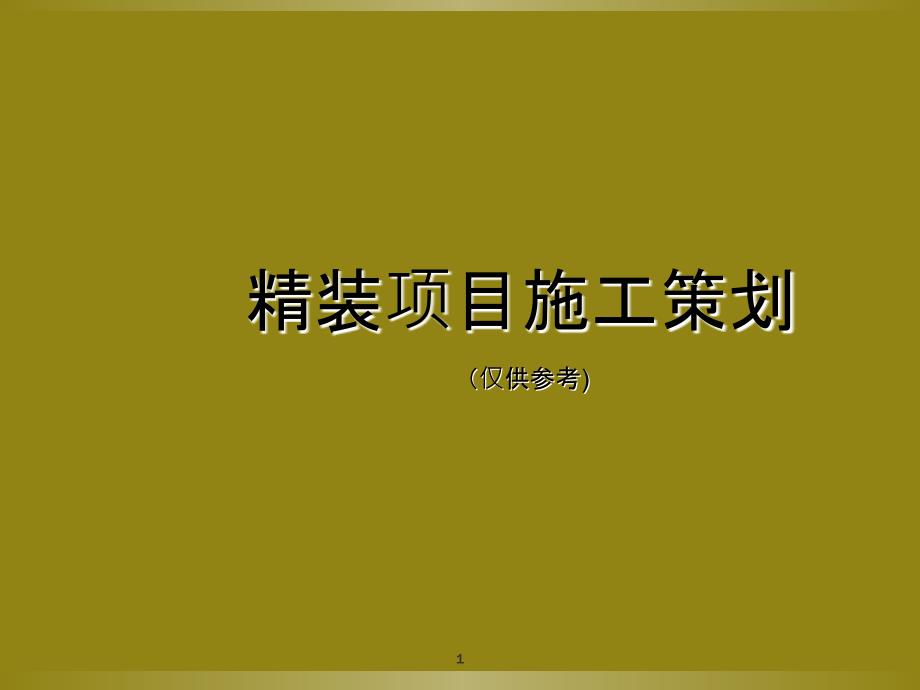 精装项目施工策划_第1页