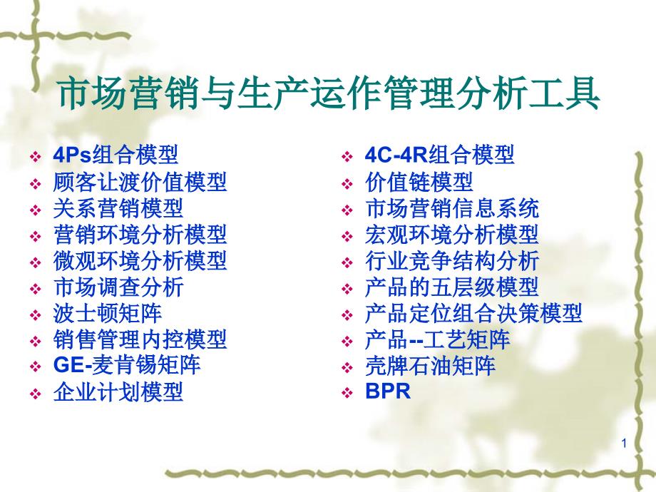 市场营销与生产运作管理分析工具_第1页