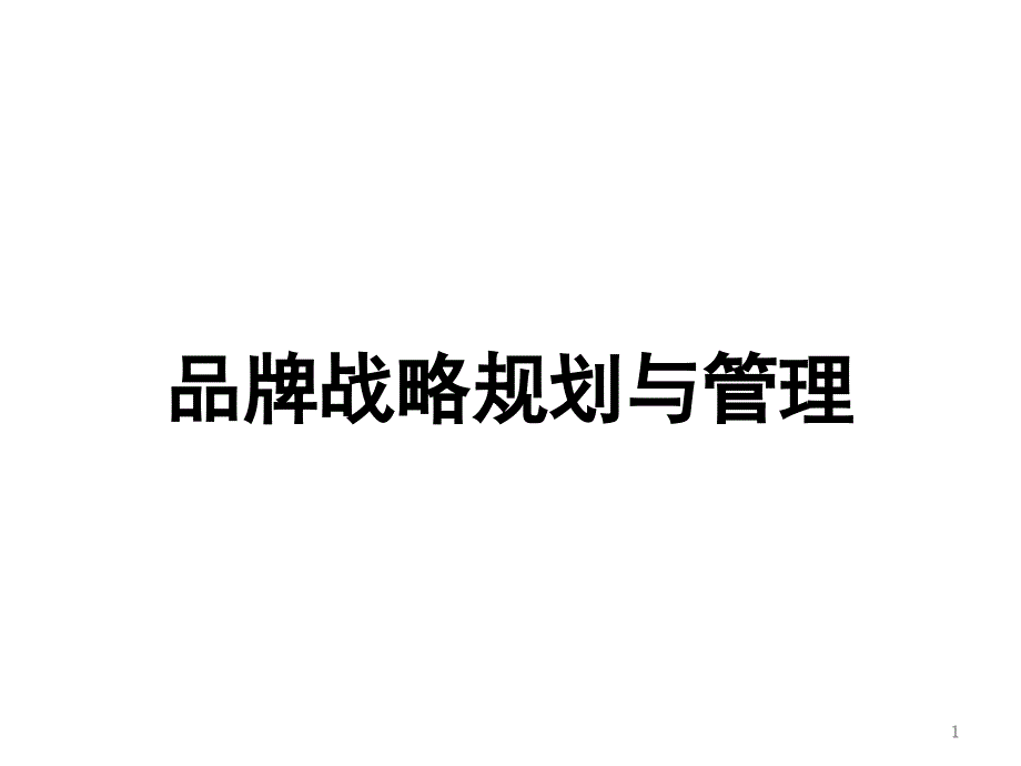 品牌战略规划与管理_第1页