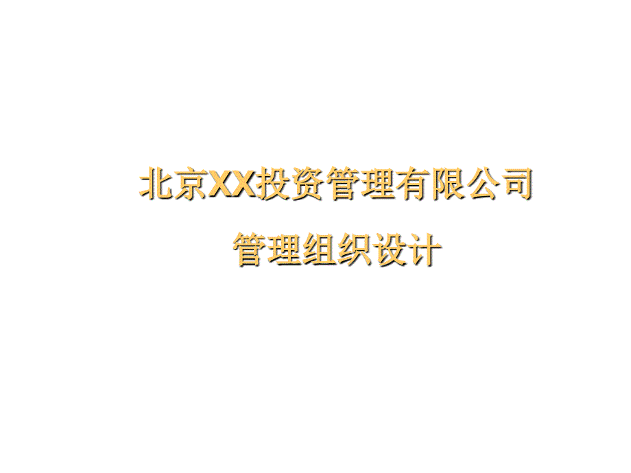 某投资公司管理组织设计_第1页