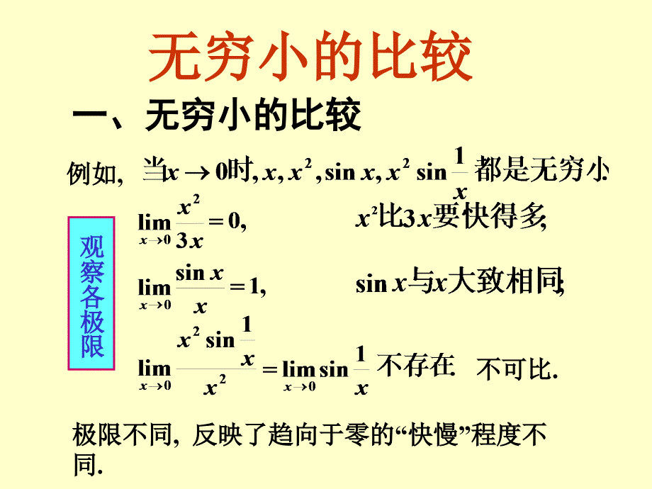 同济大学高等数学第六版上第一章第七节 无穷小的比较_第1页