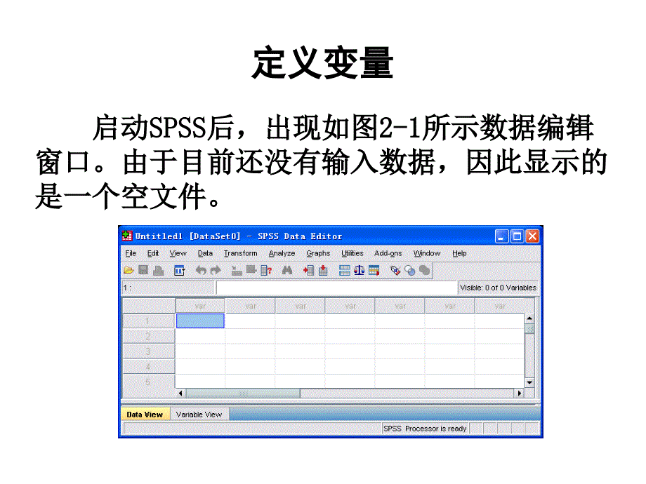 spss数据的定义和录入模板课件_第1页