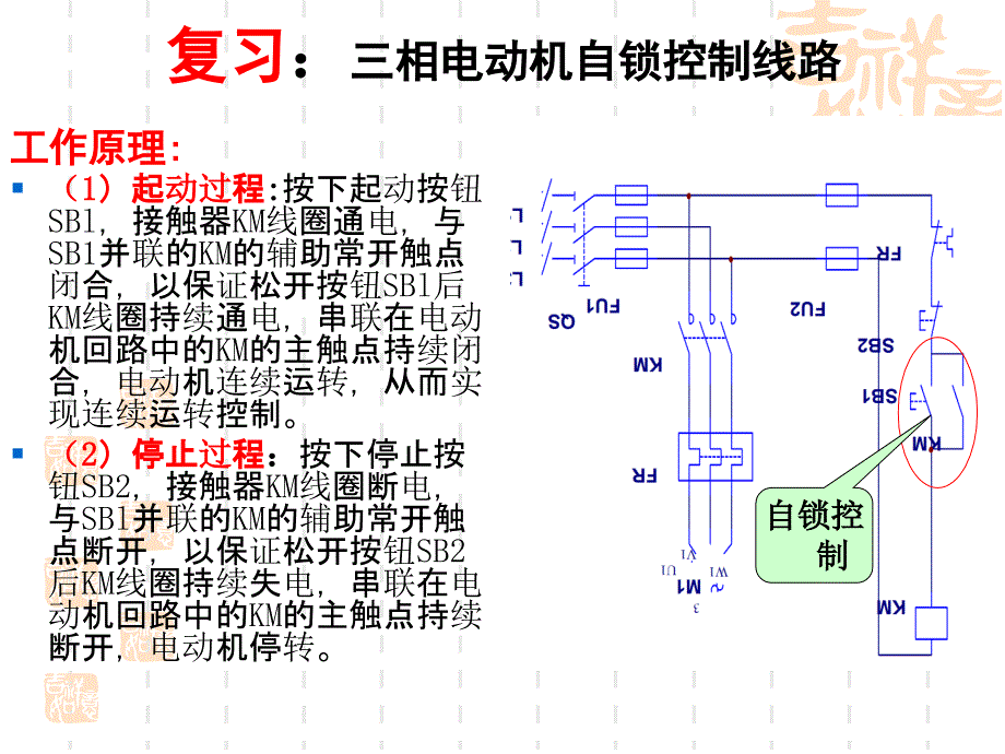 三相电机自锁控制电路课件_第1页