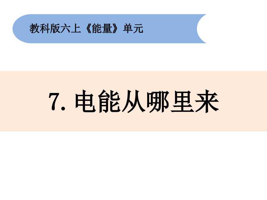 六年级上册科学课件-3.7电能从哪里来教科版 (共18张PPT)_第1页