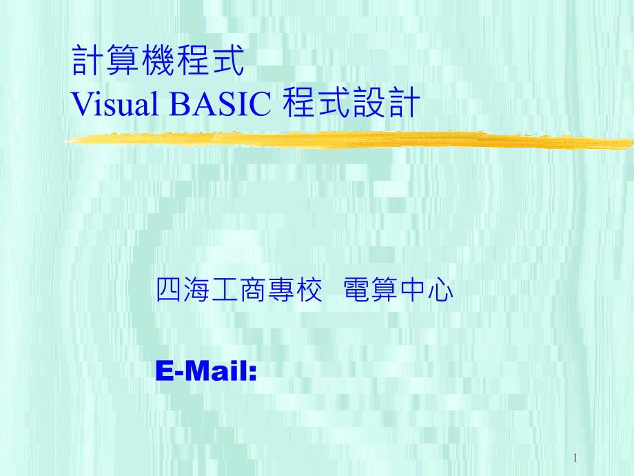 计算机程式Visual BASIC 程式设计_第1页