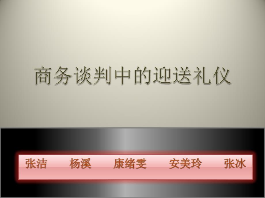 “喜”组--商务谈判中的迎送礼仪_第1页