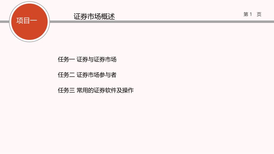 《证券市场基础知识》中职课件1.项目一_第1页