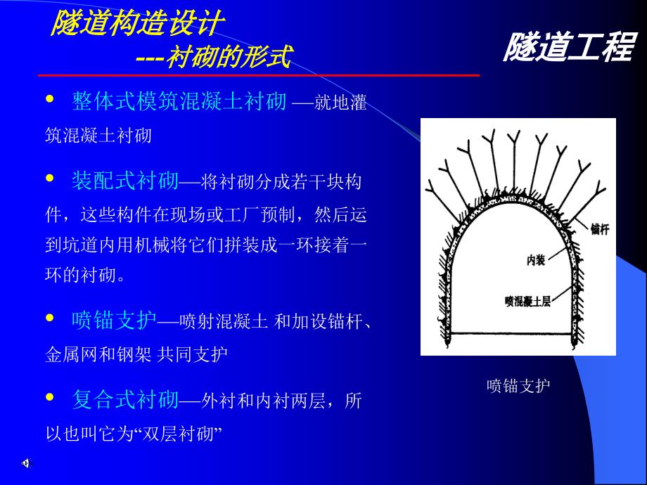 隧道构造设计-衬砌的形式课件_第1页