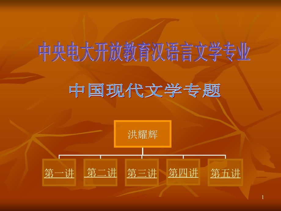 中国现代文学专题 演示文稿_第1页