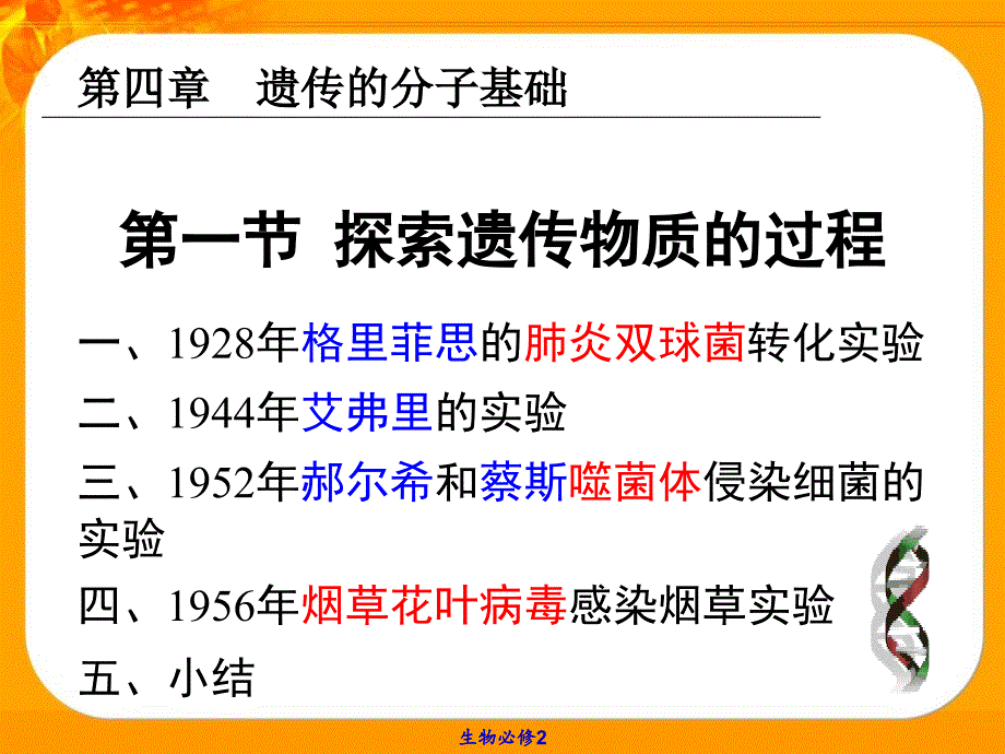 苏教版教学课件江苏省南京市东山外语国际学校高二生物《探索遗传物质的过程DNA结构》课件_第1页