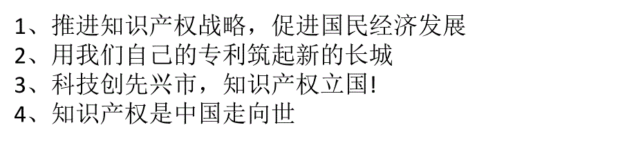 世界知识产权日活动宣传标语课件_第1页