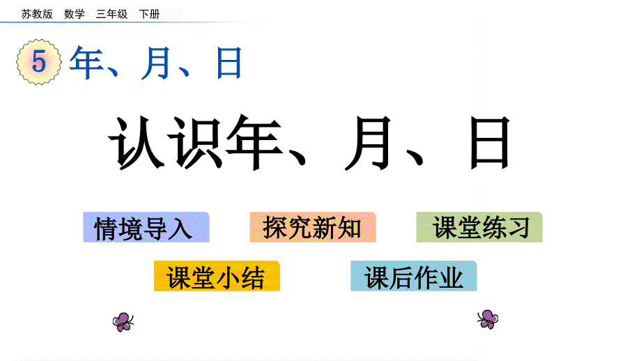 三年级下册数学课件-5.1 认识年、月、日 苏教版(共17张PPT)_第1页