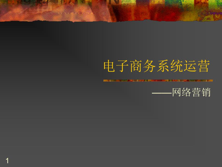 电子商务系统运营--网络营销_第1页