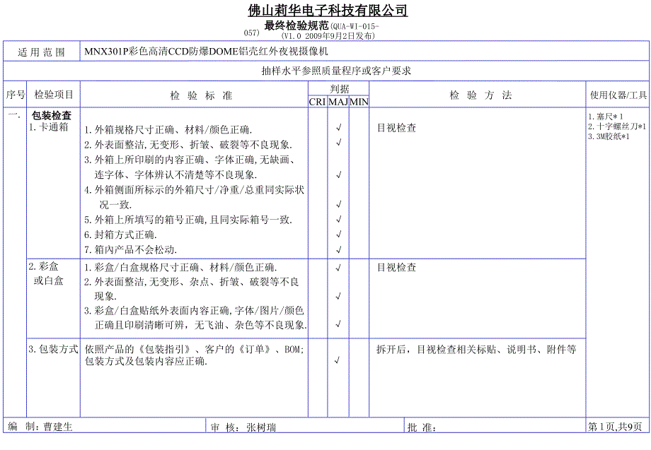 MNX301P铝壳最终检验规范 F60mm大陆课件_第1页