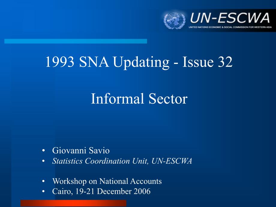 1993 SNA Updating - Issue 32 Informal Sector_第1页